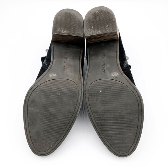 Lucky Brand Pickla Suede Ankle Bootie Black 8.5 - Picture 5 of 6